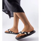 Gemre Black flip-flops decorated with pearls Conifer | Shoptok.si