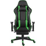 vidaXL Okretna igraća stolica s osloncem za noge zelena PVC | shoptok.hr