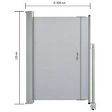 vidaXL Uvlačiva bočna tenda za terasu 120 x 300 cm siva | shoptok.hr