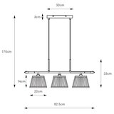 Markslöjd 108975 - Luster na sajli OXFORD 3xE14/40W/230V mesing/bela | Eponuda.com