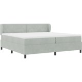 vidaXL Box Spring Krevet s Madracem Svjetlosiva 200x200 cm Baršun | shoptok.hr