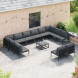 vidaXL Vrtna sedežna garnitura 12 pcs antracit siva Jeklo | Shoptok.si