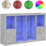 Maison Chic Komoda - Predalnik z LED diodami 3 kosi betonsko siva inženirski les, (21721866) | Shoptok.si