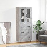 vidaXL Visoka komoda siva betona 69 5x34x180 cm od konstruiranog drva | shoptok.hr