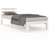 Maison Chic Posteljni okvir - Enojna postelja - Postelja za odrasle bel iz trdnega lesa 100x200 cm-J6331, (21768523) | Shoptok.si