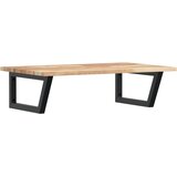  Zidna polica za umivaonik od čelika i masivnog bagremovog drva Smeđa 80 x 50 x 2 cm | Shoptok.si