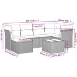  7-dijelni set vrtnih sofa od poliratana s jastucima crni | shoptok.hr
