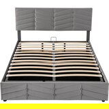 Lumor Žametna postelja s predalom z letvenim dnom + nastavljivo vzglavje – 140x200 cm – siva, (22151468) | Shoptok.si