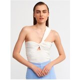 Dilvin 10168 One-Shoulder Knitwear Bustier-ecru | Shoptok.si