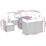 vidaXL Vrtna garnitura 9-delna z blazinami bež poli ratan | Shoptok.si