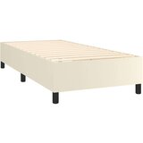  Krevet box spring s madracem LED krem 90x190 cm od umjetne kože - Krema 90 x 190 cm gumbi | shoptok.hr