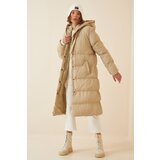 Happiness İstanbul Women's Cream Hooded Oversized Puffy Coat | Shoptok.si