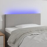 vidaXL LED posteljno vzglavje svetlo sivo 100x5x78/88 cm blago Cene
