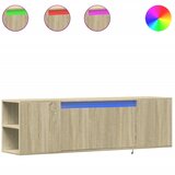Maison Chic Stenska TV omarica - TV stojalo - Televizijska omarica z LED lučkami sonoma hrast 135x31x39,5 cm, (21700678) Cene