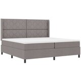 vidaXL Box Spring Postelja z Matracami in LED Taupe 200x200 cm Tkanina, (22050528) | Shoptok.si