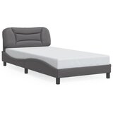  The Living Store Posteljni okvir z vzglavjem siv 100x200 cm umetno usnje - Posteljni Okvir, (21499886) | Shoptok.si
