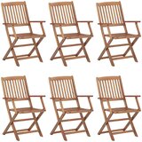  Sklopive stolice 6 kom s jastucima od punog bagremovog drveta | shoptok.hr