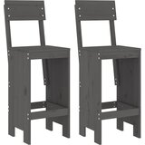  Barski stolci 2 kom sivi 40 x 48,5 x 115,5 cm masivna borovina | shoptok.hr