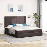 vidaXL Otomanski posteljni okvir z vzmetnico temno rjava 180x200 cm | Shoptok.si