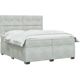  Boxspring krevet s madracem Svjetlosiva 200 x 200 cm Baršun | shoptok.hr