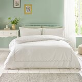 Catherine Lansfield Bela/zelena enojna posteljnina 135x200 cm Scallop Border – | Shoptok.si