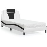  Krevet Viana s madracem bijelo-crni 100 x 200 cm od umjetne kože | shoptok.hr