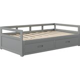 Lumor Vlečna postelja iz masivnega bora - Z predali - 90/180x200 cm - Siva, (22155696) | Shoptok.si