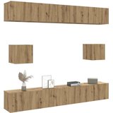  6-dijelni zidni TV ormarić Artisan hrast izrađen od drva | shoptok.hr
