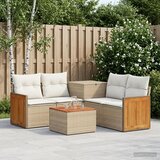  Set sofe 6 kom. Bež i krem bijela Poli Rattan i čelik | shoptok.hr