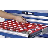 LISTA Predalnik, jeklena pločevina, VxŠ 1450 x 1023 mm, 9 predalov, nosilnost 200 kg, encijan modra | Shoptok.si