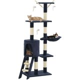 vidaXL Penjalica za mačke sa stupovima za grebanje od sisala 138 cm tamnoplava | shoptok.hr