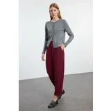 Trendyol Claret Red Balloon Pattern Woven Trousers