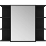  Kupaonski ormarić s ogledalom crni 80 x 20 5 x 64 cm od iverice | shoptok.hr