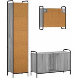  Set ormarića za kupaonicu 3 kom. Siva Sonoma 40 x 36 x 181 cm | shoptok.hr