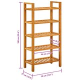  Stalak za obuću s 5 polica 50x27x100 cm od masivne hrastovine | shoptok.hr