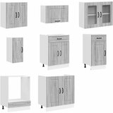  8-dijelni set kuhinjskih ormarića Kalmar konstruiranog drva Siva | Shoptok.si