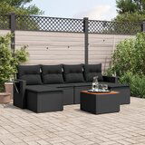 vidaXL 7-dijelni set vrtnih sofa od poliratana s jastucima crni | shoptok.hr