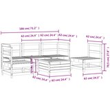  6-dijelni set vrtnih sofa bijeli od masivne borovine | shoptok.hr
