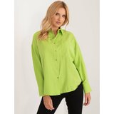 Fashion Hunters Lime oversize shirt with collar cene