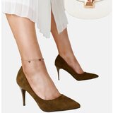 Gemre Dark green heels with leather insole Paume | Shoptok.si