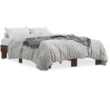 Furnova Posteljni okvir rjav hrast 135x190 cm inženirski les in kovina, (21936882) | Shoptok.si