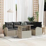  Sjedeća garnitura za vrt 6 kom. 5-Broj sjedala Svjetlosiva | shoptok.hr