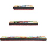 Police na zidu 3 pcs Šareni 100 x 20 x 6 cm Čvrsto drvo manga | shoptok.hr