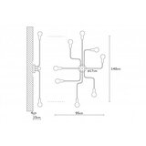 Opviq Vislica TRUVA 2 crna, metal, promjer 140cm, visina 15 cm, E27 40 W, Truva - N-698 | shoptok.hr