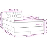 vidaXL Box spring postelja z vzmetnico LED tem. modra 120x190 cm žamet | Shoptok.si