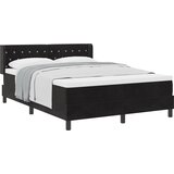 vidaXL Postelja s vzmetnico Črna 140x200 cm Žamet | Shoptok.si