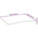 vidaXL Ploča za radni stol 100x80x2,5cm netretirane masivne hrastovine | shoptok.hr