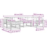  Set vanjskih sofa 6 kom. Prirodna i bež Smeđa 325 x 168,5 x 73 cm | shoptok.hr