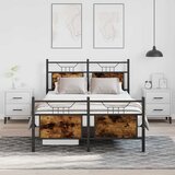 vidaXL Posteljni okvir brez vzmetnice hrast 120x190 cm inženirski les | Shoptok.si