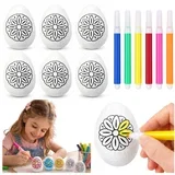 Easter Styrofoam Eggs For Painting Markers Flower Pattern A 6pcs